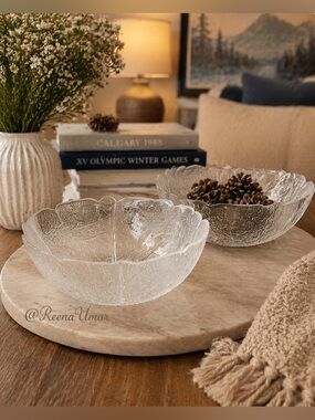 Vintage Arcoroc Aspen Clear Glass Bowls – Set of 2 (6.7”) | Made in France